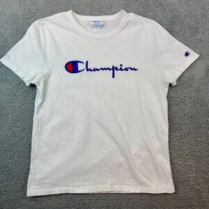 Champion Classic Heritage Cotton T-Shirt Women’s Medium Script Embroidered Shirt